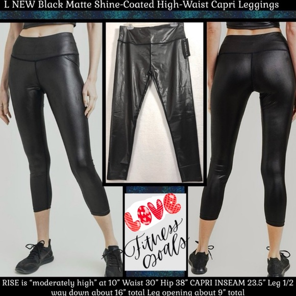 NIB NWT L CAPRI LEGGINGS BLACK MATTE SHINE STRETCH LIGHTWEIGHT~KIMBERLY C - Picture 1 of 14